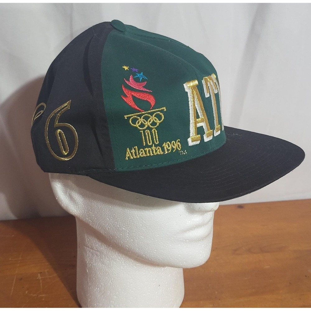Vintage 1996 Olympics Atlanta Snapback Hat / Cap Green Logo Team USA Sports NWOT